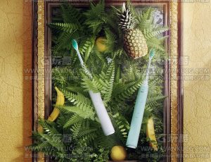 3D油画电动牙刷场景C4D工程源文件