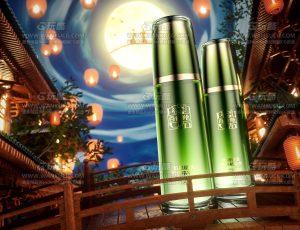 百雀羚七夕海报场景C4D工程源文件