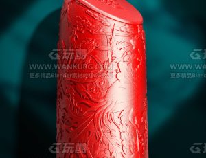 雕花口红小场景C4D工程源文件