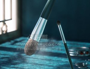 国风化妆刷渲染场景C4D工程源文件