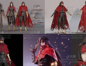 最终幻想7高精度文森特瓦伦丁Blender模型