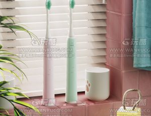 窗台牙刷场景C4D工程源文件