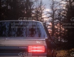 森林汽车渲染场景C4D工程源文件