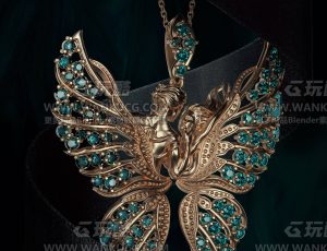 项链珠宝渲染场景C4D工程源文件