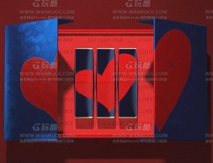 雅诗兰黛礼盒场景C4D工程源文件