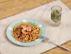 意大利面渲染场景C4D工程源文件