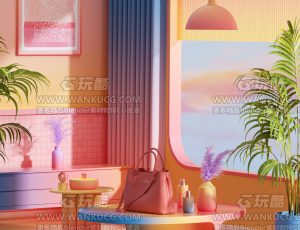 彩色渐变场景C4D工程源文件