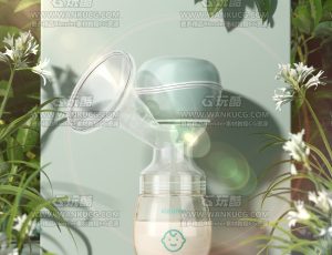 电动吸奶器渲染场景C4D工程源文件