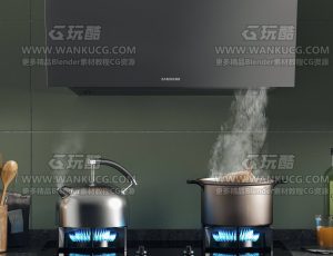 吸油烟机渲染场景C4D工程源文件