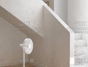 小米落地扇渲染场景C4D工程源文件