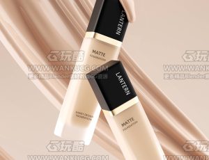 2瓶粉底液渲染场景C4D工程源文件