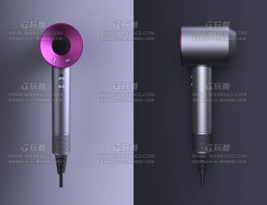 戴森吹风机渲染场景C4D工程源文件