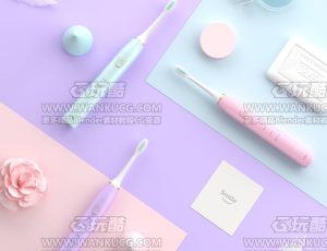 电动牙刷渲染小场景C4D工程源文件