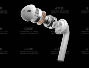 蓝牙耳机零件拆分动画场景C4D工程源文件