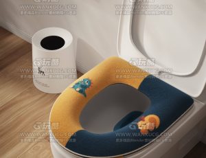 毛绒坐垫渲染场景C4D工程源文件