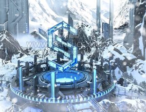 大雪VJ渲染场景C4D工程源文件