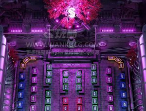 秋季座位图VJ渲染场景C4D工程源文件