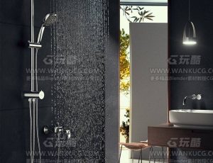 卫浴花洒渲染场景C4D工程源文件