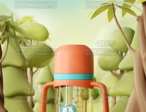 学饮杯渲染场景C4D工程源文件