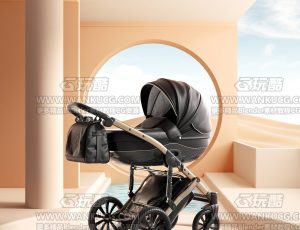 婴儿车渲染场景C4D工程源文件