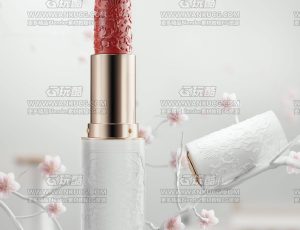 白瓷口红渲染场景C4D工程源文件