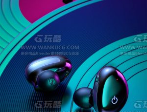 炫彩耳机渲染场景C4D工程源文件