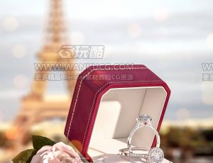 埃菲尔铁塔戒指场景C4D工程源文件