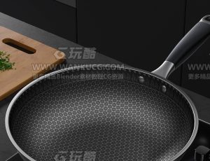 不粘锅渲染场景C4D工程源文件