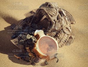 程序化沙子香水渲染场景C4D工程源文件