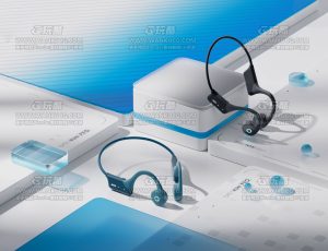 骨传导耳机渲染场景C4D工程源文件