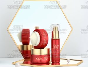 化妆品套装渲染场景C4D工程源文件