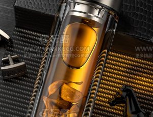 商务水杯渲染场景C4D工程源文件