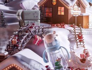 圣诞母婴渲染场景C4D工程源文件