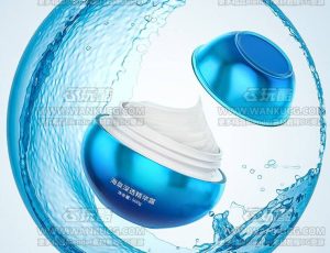 水花产品渲染场景C4D工程源文件