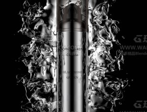 水花撞击产品渲染场景C4D工程源文件