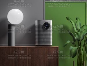 投影仪木柜渲染场景C4D工程源文件