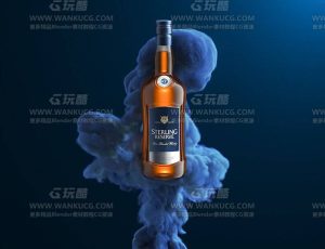 洋酒酒水渲染场景C4D工程源文件