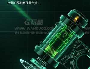 电机光效渲染场景C4D工程源文件