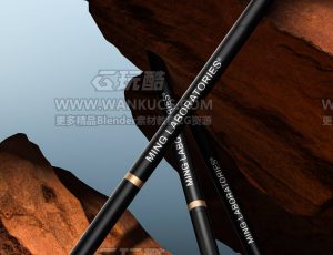 眉笔渲染场景C4D工程源文件