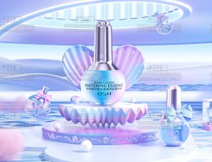 唯美化妆品渲染场景C4D工程源文件