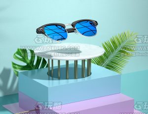 眼镜渲染小场景C4D工程源文件