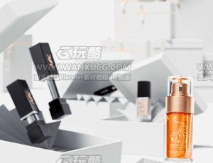 美妆简洁渲染场景C4D工程源文件