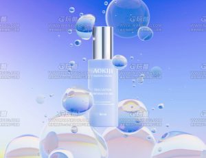 护肤品分子渲染场景C4D工程源文件