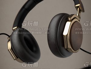 金属耳机渲染场景C4D工程源文件