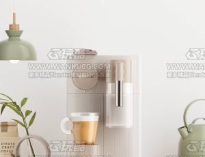 轻巧咖啡机渲染场景C4D工程源文件