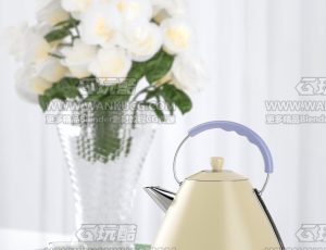 清新热水壶渲染场景C4D工程源文件