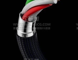 数据线内部结构渲染场景C4D工程源文件