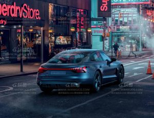 夜晚霓虹灯风格汽车渲染场景C4D工程源文件