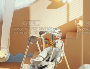 宝宝哄睡神器渲染场景C4D工程源文件