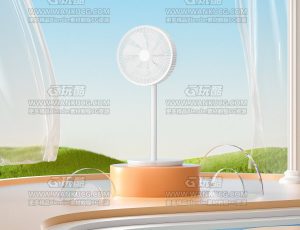 电风扇渲染场景C4D工程源文件